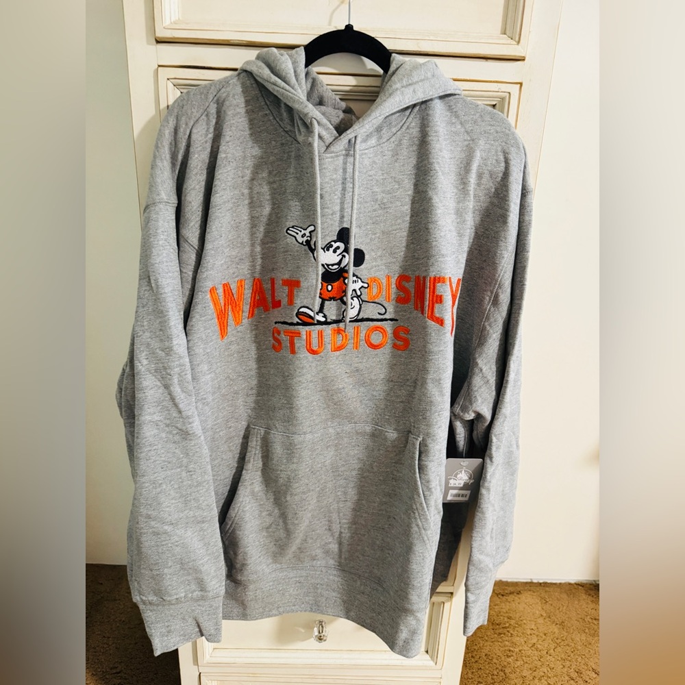 Disney studios embroidered Gray and Orange Sweatshirt Hoodie